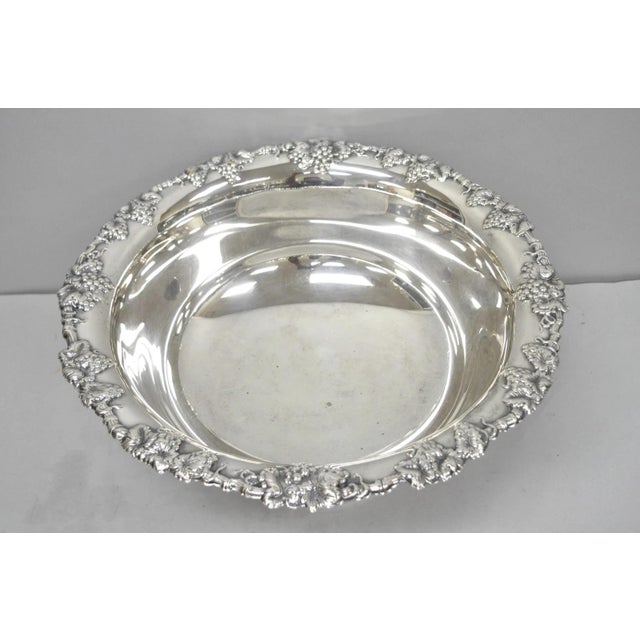 Gorham Vintage Gorham Newport Yb 271 Victorian Silver Plated Grapevine Punch Bowl For Sale - Image 4 of 17
