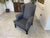 Vintage Lounge Chair in Grey Fabric For Sale - Image 14 of 18