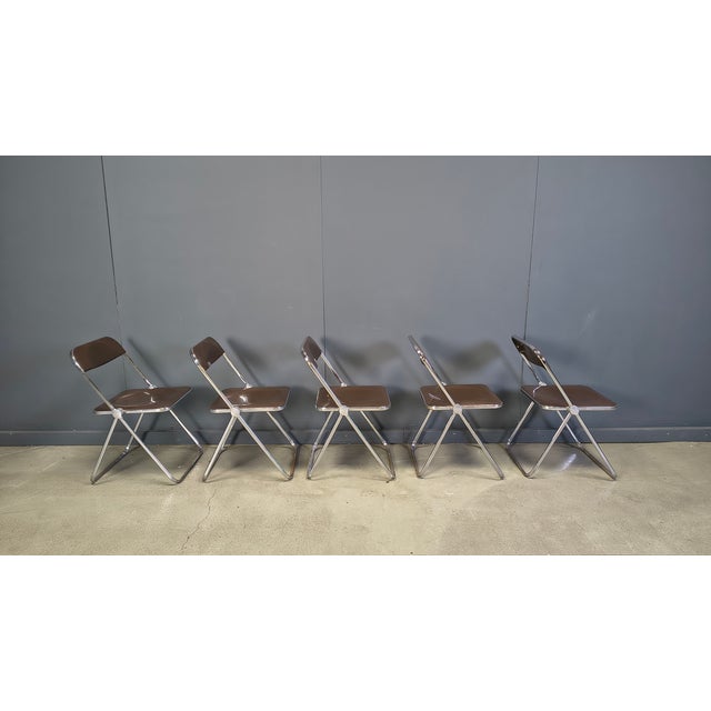 Vintage Plia Folding Chairs by Giancarlo Piretti for Castelli, 1970s, Set of 5 For Sale - Image 6 of 12
