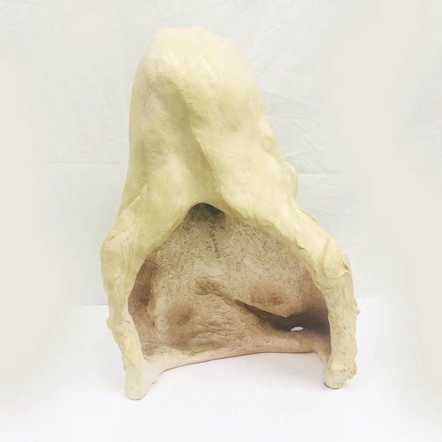 1970s Vintage 1970s Plaster Bust of Woman Artist Signed and Dated For Sale - Image 5 of 8