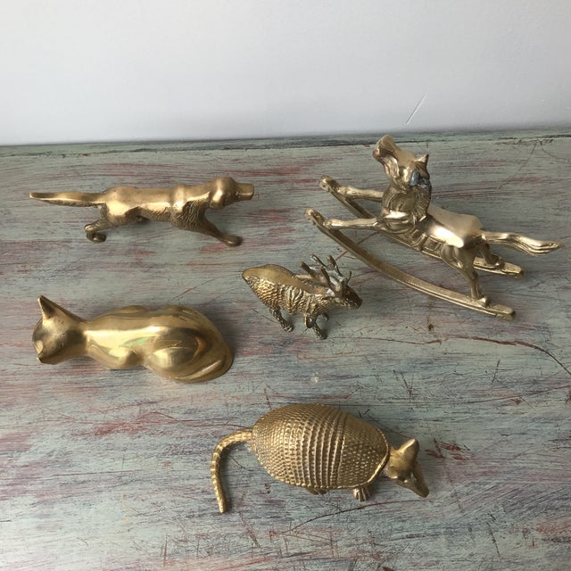 Brass Animals Set of 5 Chairish