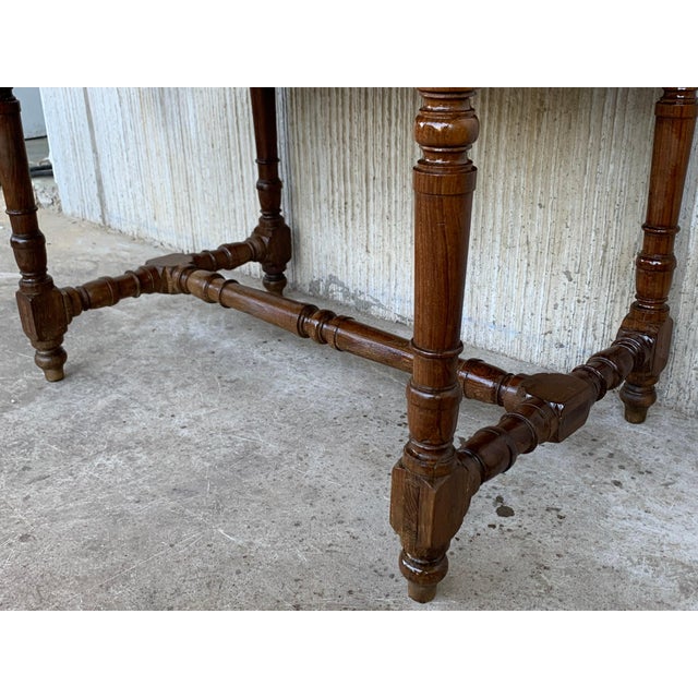 Early 20th Spanish Mobila Country Farm Desk with, Side Table or Butcher Block For Sale - Image 14 of 18