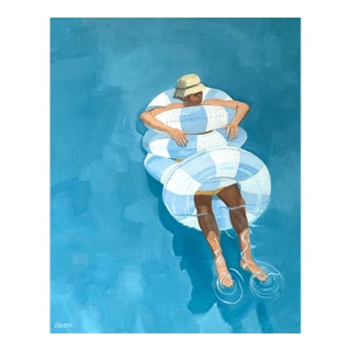 "Pool Boy" Original Modern Oil Painting, by Jennifer Hohlfelder For Sale