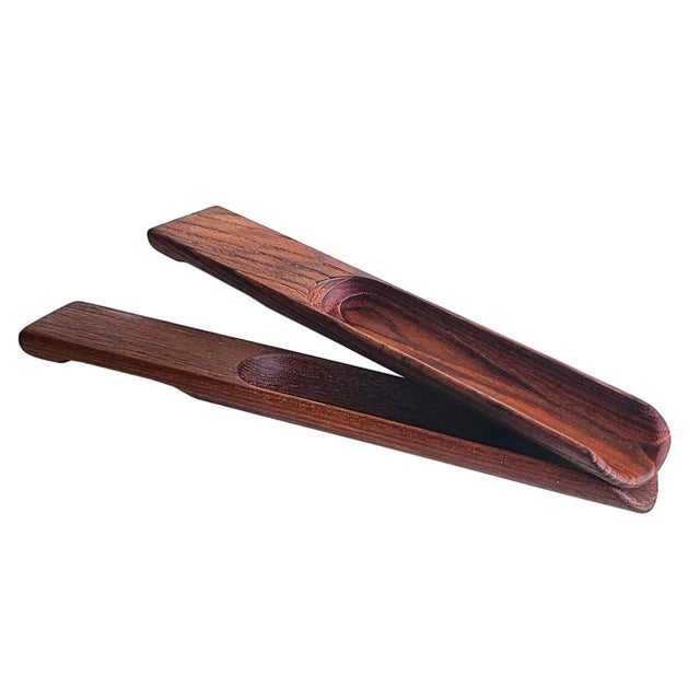 Vintage Dansk Teak Wood Salad Tongs Designed by Jens Quistgaard, a Pair For Sale In Miami - Image 6 of 11