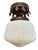 1930s 1930s Opaline Art Glass Flushmount Ceiling Lights With Ornate Canopies - a Pair For Sale - Image 5 of 8