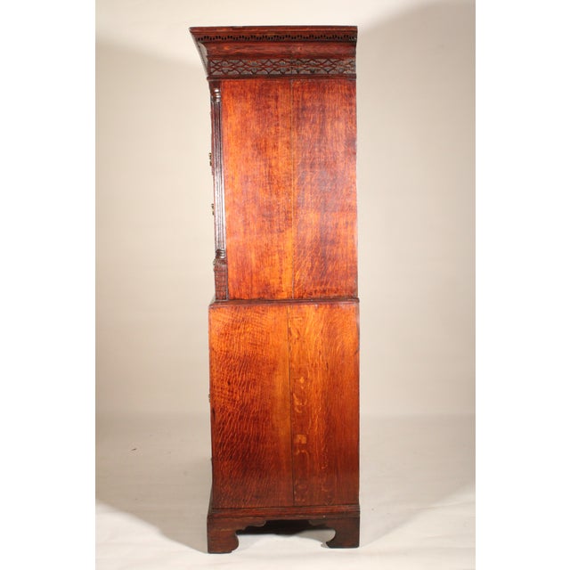 Antique George III Style Oak Chest on Chest For Sale - Image 4 of 14