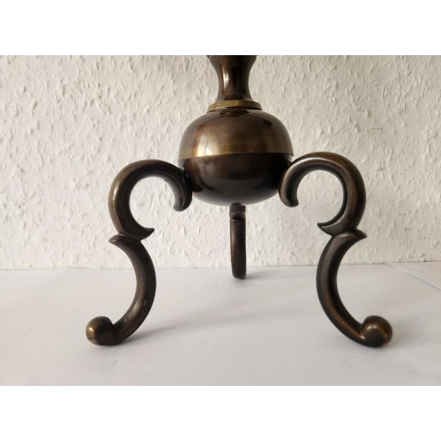Antique Three-Armed Candlestick in Bronze, 1960s For Sale - Image 15 of 18