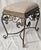 Vintage Bronze Scrollwork Vanity Bench With Cream Jacquard Upholstery For Sale - Image 10 of 18