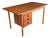 Restored Danish Modern Writing Desk With Sliding Cabinet & Tapered Legs For Sale