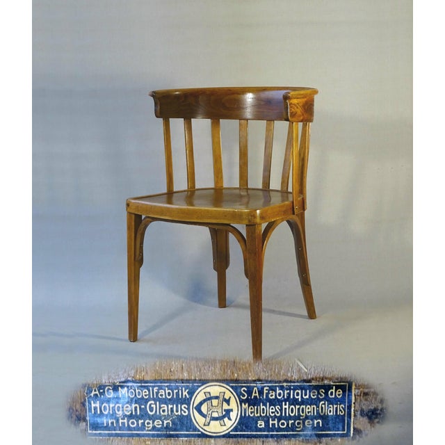 Art Deco Armchair in Curved Wood from Horgen-Glarus Switzerland, 1925 For Sale - Image 9 of 11