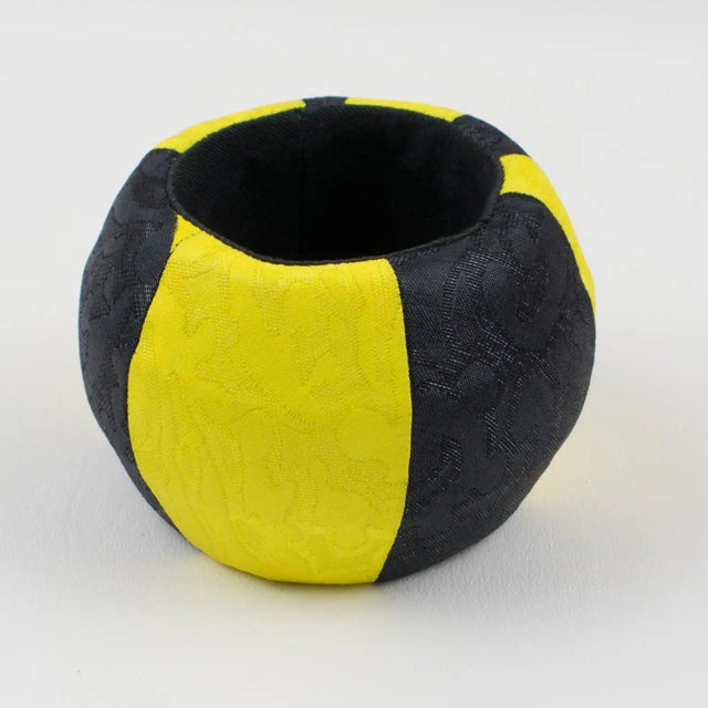 Christian Lacroix Christian Lacroix Runway Bracelet Bangle Yellow and Black Fabric For Sale - Image 4 of 16