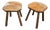 Vintage Milk Stools with Cowhide Seats, 1950s, Set of 2 For Sale