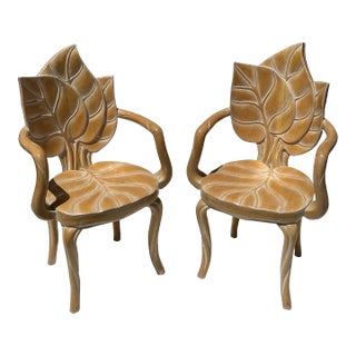 1980s Pair of Bartolozzi & Maioli Rhubarb Leaf Arm Chairs For Sale