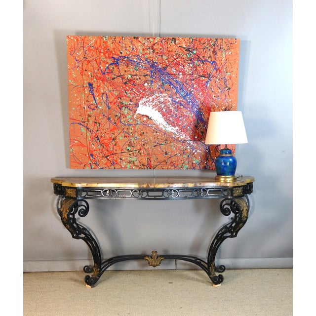 Large Wrought Iron Console Table, 1940s For Sale - Image 13 of 14