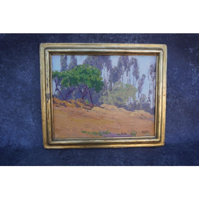 Sky Blue Sam Hyde Harris - Pasadena Hillside - Oil on Canvas Early 1920s, Framed For Sale - Image 8 of 9
