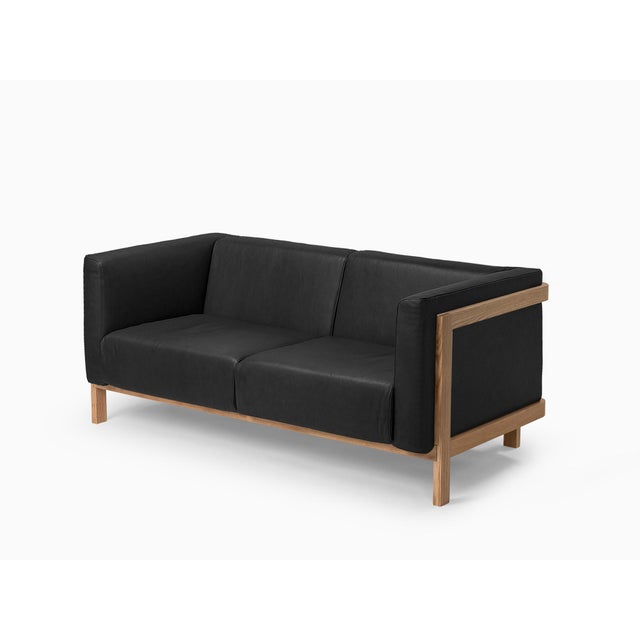 Not Yet Made - Made To Order Minimalist Modern Two-Seater Sofa in Ash and Leather by Julien Renault For Sale - Image 5 of 8