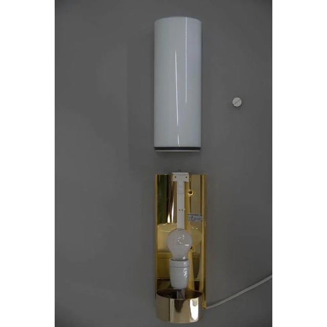 Brass and Opaline Glass Wall Lamp from Glashutte Limburg, 1970s For Sale - Image 10 of 12