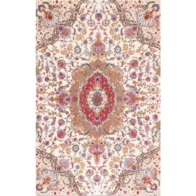 Traditional Extremely Fine Tabriz Rug 5'1'' X 7'3'' For Sale - Image 3 of 3