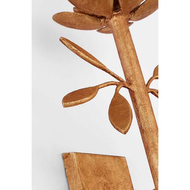 Visual Comfort Julie Neill for Visual Comfort Signature Clementine 22" Tail Sconce in Antique Gold Leaf with Linen Shade For Sale - Image 4 of 10