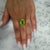Metal Vintage 6 Carat Oval Cut Peridot 14k Gold Fluted Sunburst Ring, Size 9 For Sale - Image 7 of 11