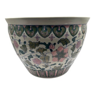 Vintage Chinese Famille Rose Porcelain Planter For Sale