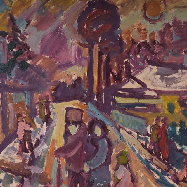 Miklos Nemeth, Street, Acrylic on Canvas For Sale - Image 3 of 4