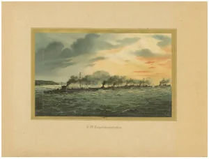 Hugo Graf, German Torpedo Boat Division at Sea, 1903, Chromolithograph