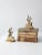These vintage brass bookends feature a classic duckling with cattails design, perfect for adding character and style to...