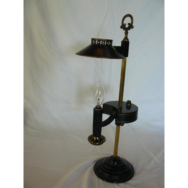 Vintage Tole Bouillotte Student Lamp For Sale - Image 4 of 9
