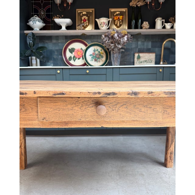 Antique Oak Farmhouse Table, 1890s For Sale - Image 6 of 15