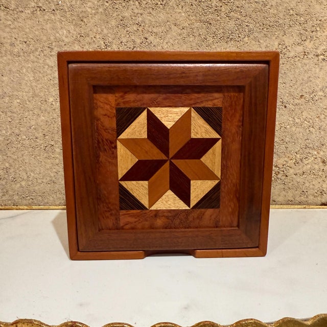 2000s Mosaic Marquetry Exotic Wood Box Signed For Sale - Image 11 of 11