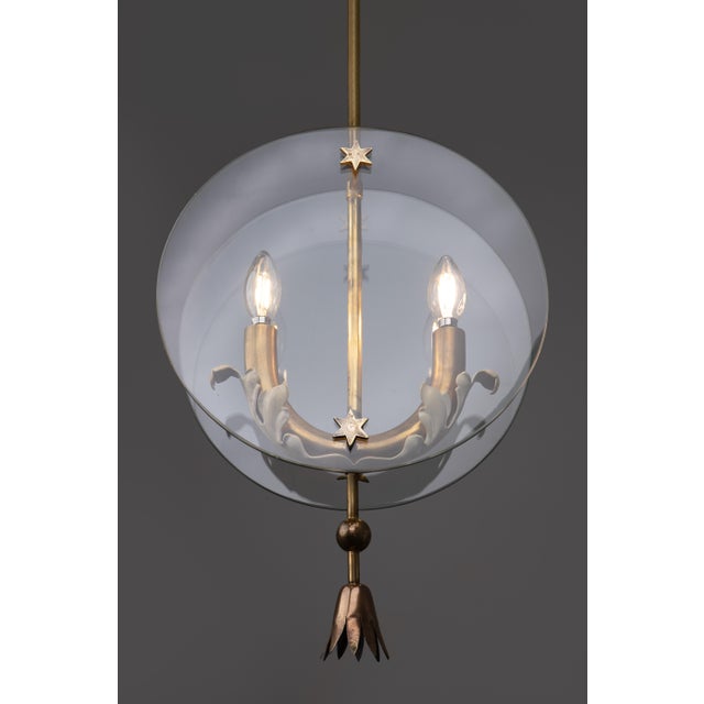 Gold Art Deco Pendant attributed to Pietro Chiesa for Fontana Arte, 1930s For Sale - Image 8 of 11