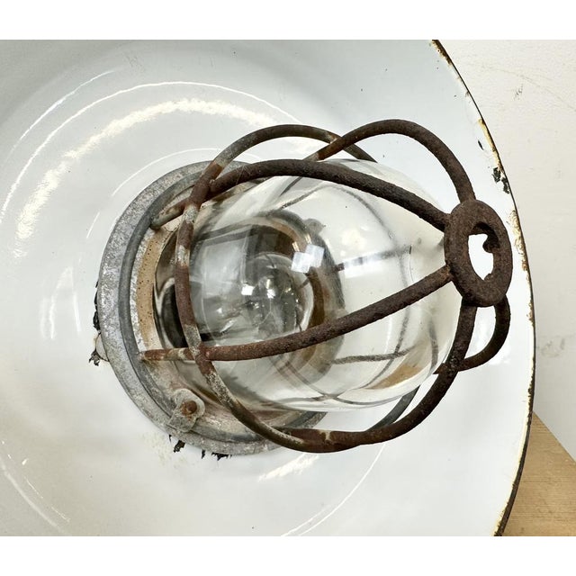 Italian Industrial Black Enamel Cage Pendant Light from Cortem Milano, 1960s For Sale - Image 16 of 18