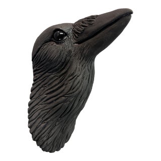Karla Walter Ceramic Wall Sculpture of Crow #16 2023 For Sale