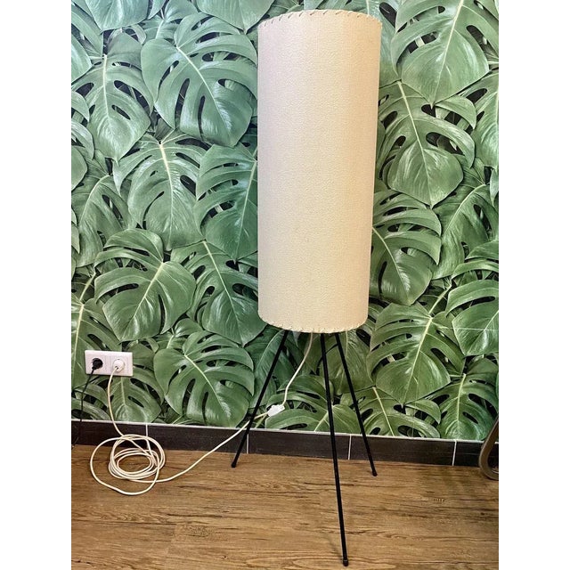 German Tripod Floor Lamp with Parchment Shade, 1950 For Sale - Image 17 of 17