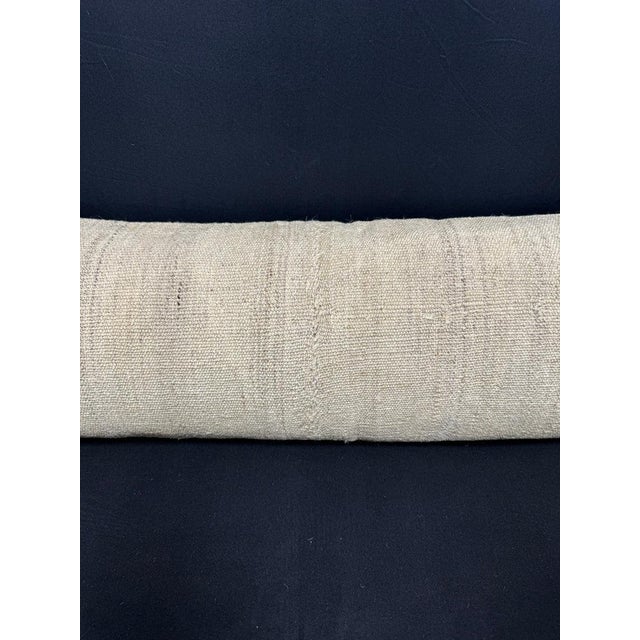 Contemporary Turkish Hemp Pillow Cushion Natural Beige Cushion Cover 12"x46" For Sale - Image 3 of 4
