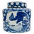 Chinoiserie Vintage Chinese Blue Willow Porcelain Large Tea Caddy For Sale - Image 3 of 8