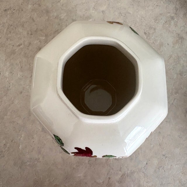 Mid-Century Modern Vintage MCM Mason's Ironstone Mandalay Red Tokyo Vase/Ginger Jar For Sale - Image 3 of 5
