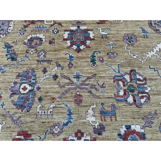 8.2x9.10 Sultanabad Persian Carpet With Animals, Camel For Sale - Image 11 of 11