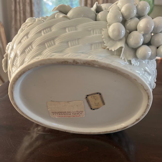 John Rosseli Antiques Italian Fine Blanc De Chine Porcelain Fruit Basket Centerpiece For Sale - Image 9 of 12