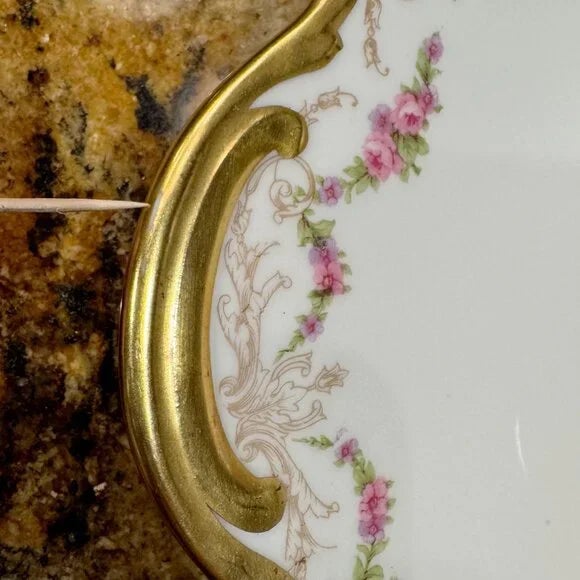 Traditional Early 20th Century Elite Limoges Porcelain Platter For Sale - Image 3 of 5