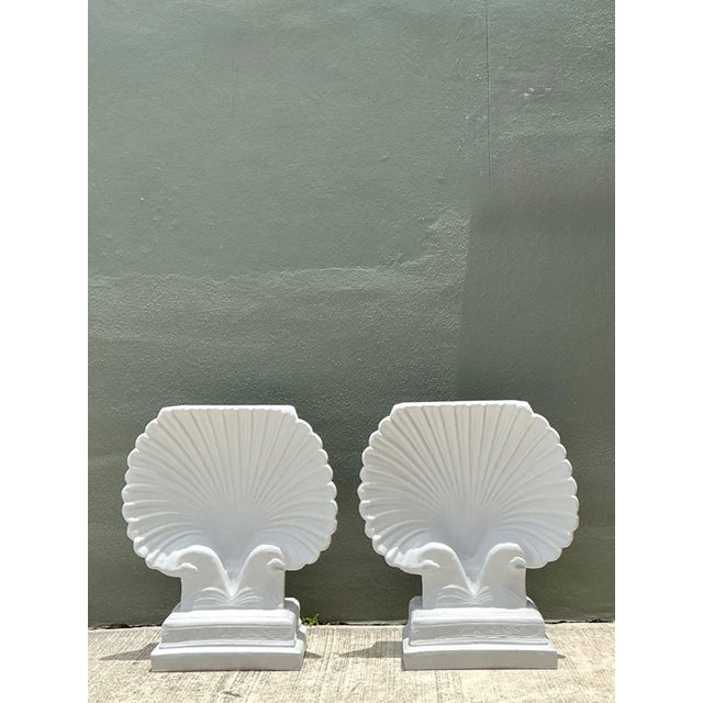 Vintage Clam Shell Pedestals - Set of 2 For Sale - Image 14 of 18
