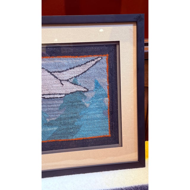 1930s Vintage 1930s Grenfell Hooked Mat Snow Goose Newfoundland Labrador Framed Folk Art For Sale - Image 5 of 11