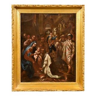 Giovanni Stradano, Adoration of the Magi, 1500s-1600s, Oil on Canvas For Sale