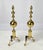 Vintage Tall Polished Brass & Cast Iron Ball Top Andirons - Pair For Sale - Image 4 of 14