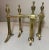 Metal Pair of 2 Antique 19th Century Victorian Brass Fireplace Andirons Fire Dogs Rest For Sale - Image 7 of 10