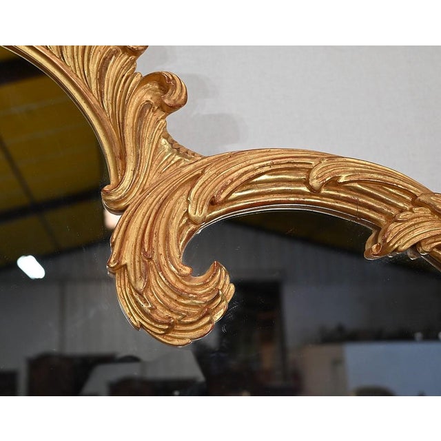 Antique Golden Wood Mirror in Louis XV Style For Sale - Image 11 of 18