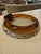 Modern Vintage Amber Glass Ashtray With Sculptural Rim For Sale - Image 3 of 7