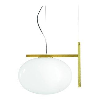 Suspension Lamp Alba with One Arm in Brass by Mariana Pellegrino Soto for Oluce For Sale