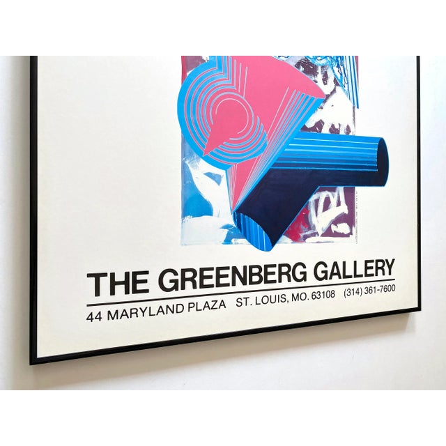 Metal Frank Stella Vintage 1985 Modernist Lithograph Print Framed Exhibition Poster " La Colombra Ladra " 1984 For Sale - Image 7 of 13